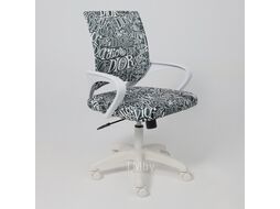 Кресло офисное AksHome Ricci New White (черный/белый диор)