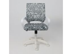 Кресло офисное AksHome Ricci New White (черный/белый диор)