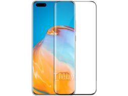 Защитное стекло для телефона Case 3D для Huawei P40 Pro (черный глянец)