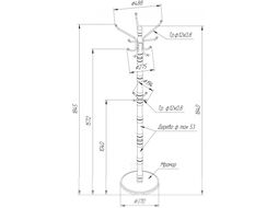 Вешалка для одежды Sheffilton SHT-CR12 / 920129 (светлый орех/черный мрамор)