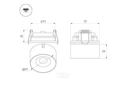 Точечный светильник Arlight SP-PLURIO-BUILT-R77-9W Warm3000 BK-CHR 36deg / 037999