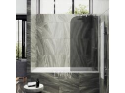 Стеклянная шторка для ванны MaybahGlass MGV-129-1у (графитовое матовое стекло/белый матовый)