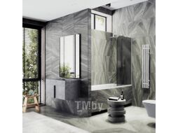 Стеклянная шторка для ванны MaybahGlass MGV-129-1у (графитовое матовое стекло/белый матовый)