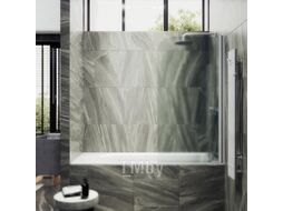 Стеклянная шторка для ванны MaybahGlass MGV-132-1у (сатин стекло/белый матовый)