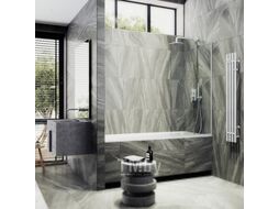Стеклянная шторка для ванны MaybahGlass MGV-59-1у (прозрачное стекло/белый матовый)