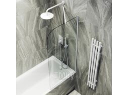 Стеклянная шторка для ванны MaybahGlass MGV-59-1у (прозрачное стекло/белый матовый)
