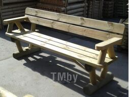 Скамья садовая Массив-Древ L200 2000x600xH810 (с подлокотниками)