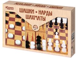 Набор настольных игр Десятое королевство Шашки, нарды, шахматы / 03872