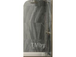 Стеклянная шторка для ванны MaybahGlass MGV-127-3у (бронзовое стекло/золотой)
