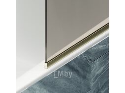 Стеклянная шторка для ванны MaybahGlass MGV-127-3у (бронзовое стекло/золотой)