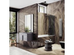 Стеклянная шторка для ванны MaybahGlass MGV-141-5у (графитовое матовое стекло/хром матовый)