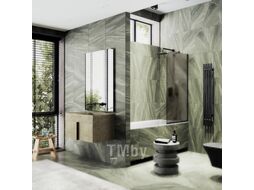 Стеклянная шторка для ванны MaybahGlass MGV-148-6у (бронзовое матовое стекло/черный)