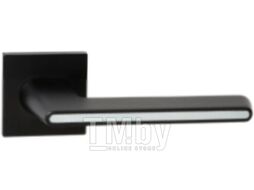 Ручка дверная Abriss R21.190 MBP/WH (черный матовый/белая вставка)