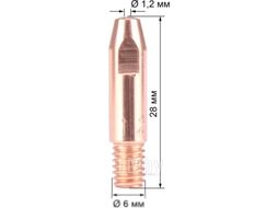 Наконечник контактный для горелки FoxWeld М6х28х1.2 AL / 6094