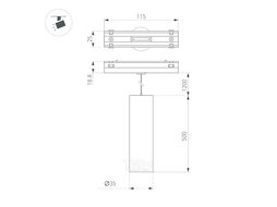Трековый светильник Arlight MAG-VIBE-SPOT-HANG-R35-10W Warm3000 WH 24deg / 044469