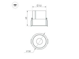 Точечный светильник Arlight MS-ATLAS-BUILT-R58-10W Warm3000 WH-BK 35deg / 035454(1)