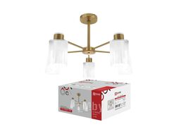 Люстра под лампу CLASSIC KINLI-СN-5E27CL-LT 5xЕ27 прозрачный плафон, латунный корпус IN HOME 4690612068589