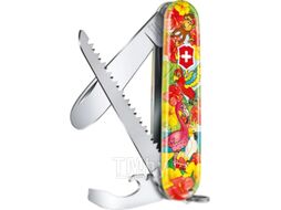 Нож швейцарский Victorinox Попугай +раскраска и шнурок на шею / 0.2373.E3 (красный)