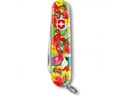 Нож швейцарский Victorinox Попугай +раскраска и шнурок на шею / 0.2373.E3 (красный)