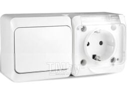 Блок выключатель+розетка Tokov Electric ОП Nix / TKE-NX-V1RZ-C01T-IP54