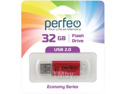 Usb flash накопитель Perfeo 32GB E01 / PF-E01R032ES (красный)