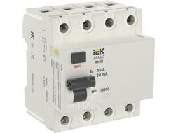 Дифференциальный автомат IEK R10N 4P 40А 30мА тип A / AR-R10N-4-040A030