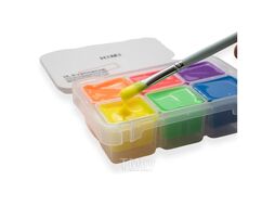 Краски гуашевые "Jelly Cup.Glow in the dark. Bright color" набор 6 цв., 23 мл., кювета, пластиковый футляр HIMI YSF1244