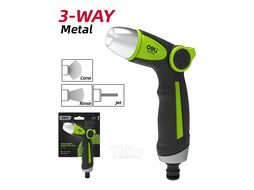 Пистолет-распылитель 3/4", 3 фунц., пластик, черный/зеленый Deli EDL8072A