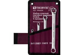 Набор ключей гаечных накидных TORX® серии ARC в сумке, E6-E24, 4 предмета Thorvik W5S4TB