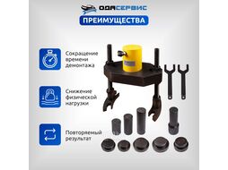 Съемник ступиц грузовых автомобилей, с ручным насосом ОДА Сервис ODA-ST5010