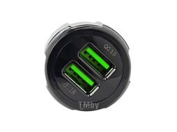 Автомобильное зарядное устройство FY-205 (12V-24V, USB 2:5V-Max 3.1A, QC3.0: 5V/3A,9V/2A,12V/1.5A) KING FY-205