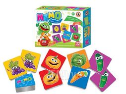 Игра настольная "МЕМО.Фрукты и овощи", картонная коробка, 3+ РУССКИЙ СТИЛЬ 03454