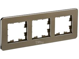 Рамка для выключателей и розеток IEK Brite BR-M32-M-01-K49 (металл/латунь)