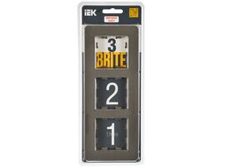 Рамка для выключателей и розеток IEK Brite BR-M32-M-01-K49 (металл/латунь)