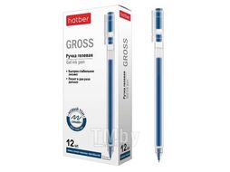 Ручка гелевая "Gross", 0.5мм, темно-синяя Hatber GP_085253