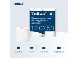 Бумага туалетная Комфорт TP4, 4 рул, 23м, 2-сл. Tellus 120158