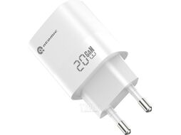 Сетевое зарядное устройство Atomic MOTION G202 GAN 20W 2-порта USB (A+C) с кабелем USB (С-L) 1.5 метра, цвет белый 10.204
