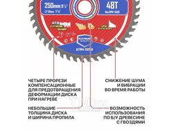 Диск пильный 250x30x2,2мм 48T (дерево) P.I.T. ADVANCE ACTW14-250T48