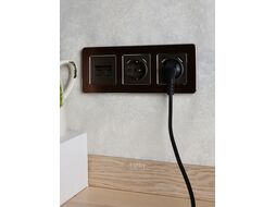 Рамка для выключателей и розеток IEK Brite BR-M32-M-21-K30 (металл/коричневый)