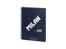 Тетрадь А4 80 л., клет. "430 since 1918" спираль сбоку, обл. карт., синий Milan 57143E80B