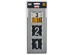 Рамка для выключателей и розеток IEK Brite BR-M32-M-01-K47 (металл/алюминий)