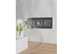 Рамка для выключателей и розеток IEK Brite BR-M32-M-21-K47 (металл/алюминий)