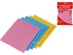 Салфетки влаговпитывающие, 5 шт., 20,5х17,5 см, целлюлоза, SUPER ABSORBENT, PERFECTO LINEA 54-201704