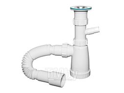 Сифон для кухни, выпуск 1 1/2", с отводом для стир. маш., гофра 1 1/2" - 40/50 (800мм), AV Engineeri AVE129675