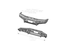 Бампер передний Toyota Land Cruiser 76/78 2007+ c доп. фарами, под штатную лебедку и расширители Риф RIF076-12356