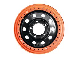 Диск усиленный Toyota Land Cruiser 100 стальной черный 5x150 8xR16 d113 ET-3 с бедлоком (оранжевый) OFF-ROAD Wheels 1680-55013BL-3 BD-O