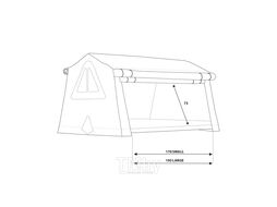 Палатка на крышу автомобиля OVERCAMP MEDIUM тент карбон, лестница 215 мм AUTOHOME OGY/02