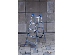 Стремянка B5 TwoSide Pro 5ст, 2 секции, стальная, оцинкованная AZK LDTH-02.05