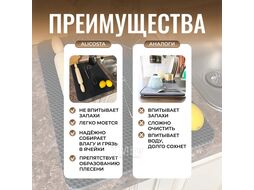 Набор ковриков для сушки посуды Alicosta Классик 30x40 / 300*400_3/5_UNI (2шт, EVA соты/серый)