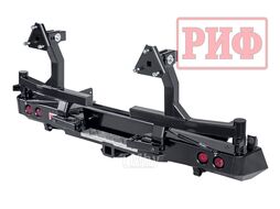 Бампер силовой задний Isuzu D-MAX 2012-2020 с квад. под фаркоп, 2-мя калит., фонарями, стандарт Риф RIFDMX-21122